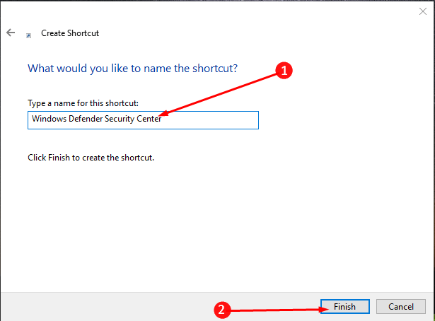 Create Shortcut to Windows Defender Security Center on Windows 10 image 2