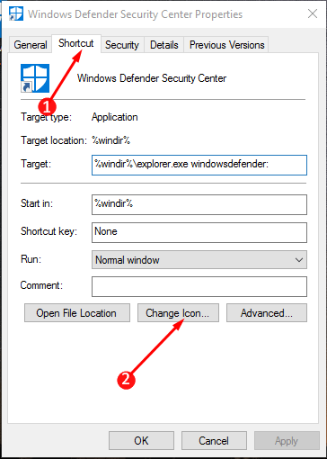 Create Shortcut to Windows Defender Security Center on Windows 10 image 4