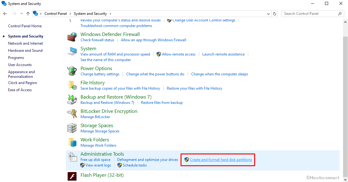 Create and format hard disk partitions