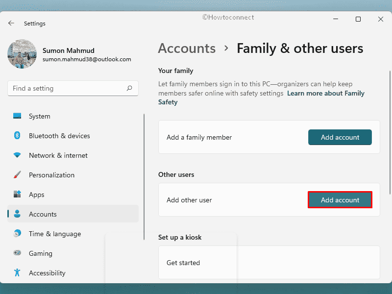 Create new administrator account