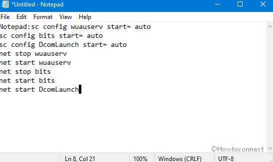 Creating a bat file to fix the Windows update error