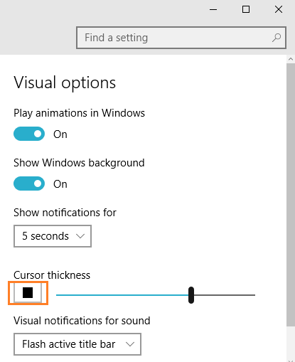 Cursor Thickness with a preview