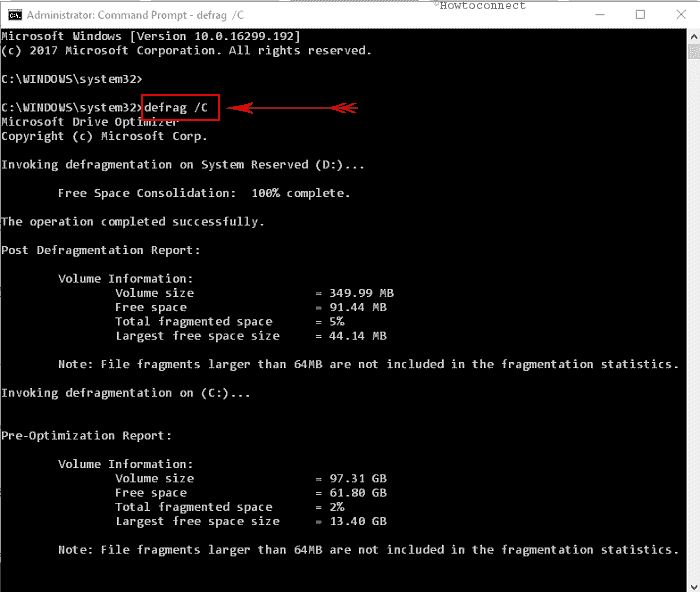 Defragment Hard Disk Drive in Windows 10 using Command Prompt Admin image 1