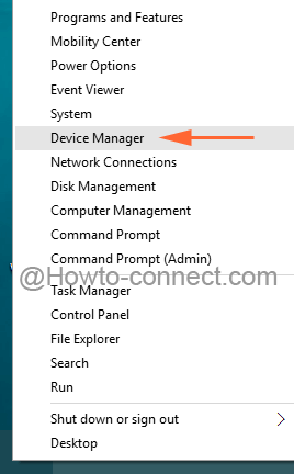 Device Manager extracted from Power user menu in Windows 10