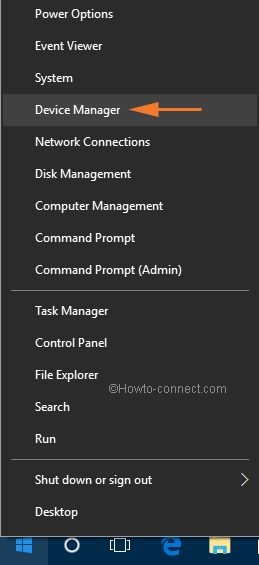 Device Manager from Power User Menu