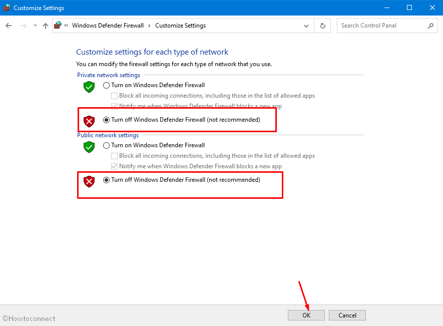 Disable Built-in Firewall