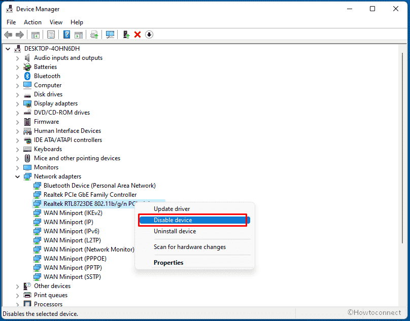 Disable Network adapters