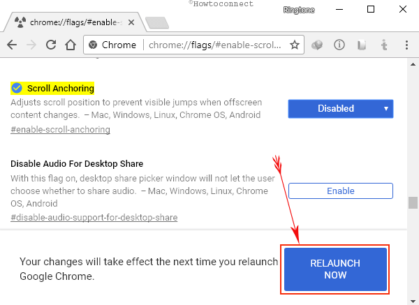 Disable Scroll Anchoring Google Chrome Relaunch Now