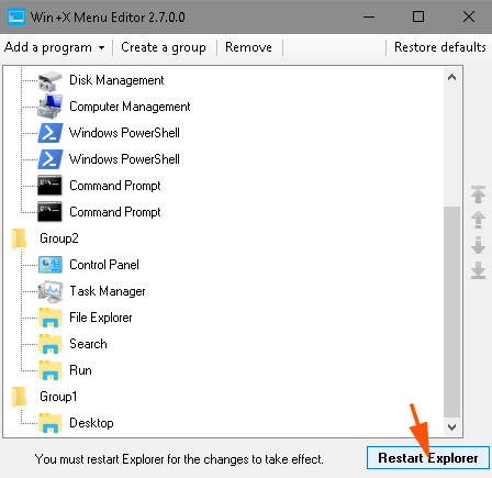 Display Control Panel on Power User Menu Instead Settings Windows 10 image 6