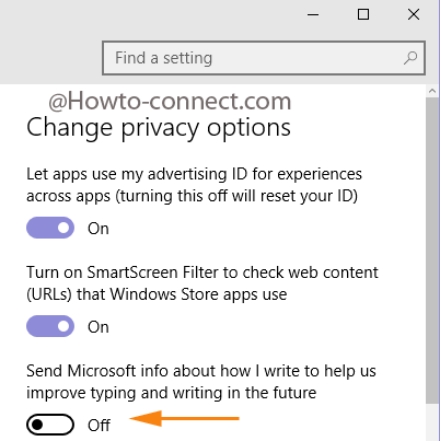 Don't allpow Microsoft to gather information about you in Windows 10