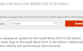 Download KB4032258 Update for Word 2016 August 2018