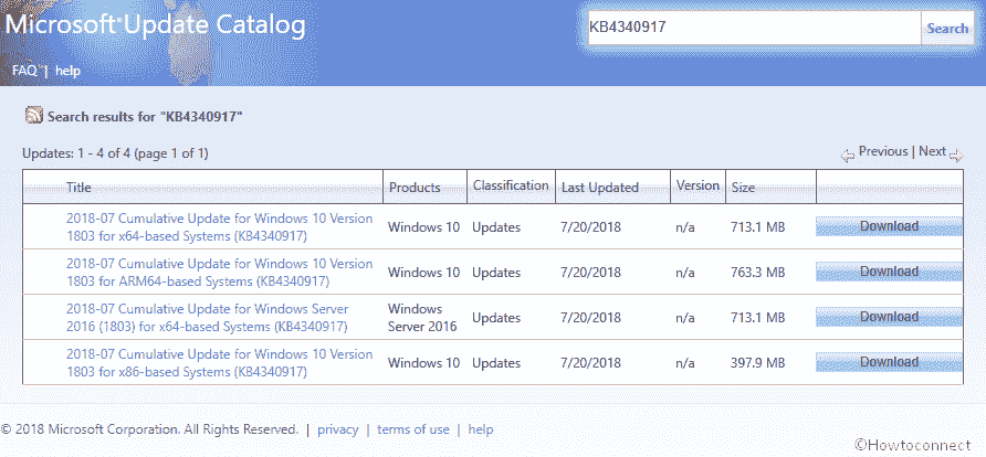 Download KB4340917 for Windows 10 1803 Build 17134.191