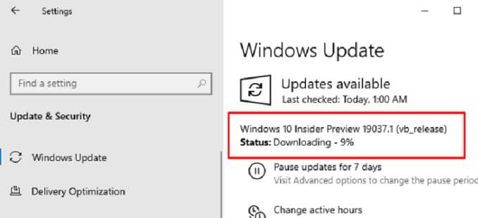 Download Windows 10 Build 19037 20H1