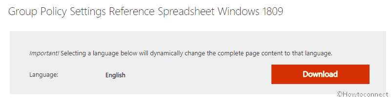 Download Windows 10 V1809 Group Policy Settings reference Spreadsheet