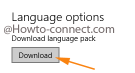 Download button of Language pack