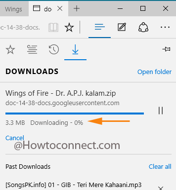 Download status under Hub icon