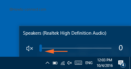 Drag the Volume slider to the extreme left to mute the system