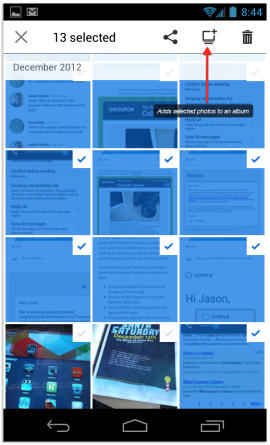Dropbox create photo album on android