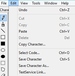 Edit Option in Menu Bar Edit Option in Menu Bar