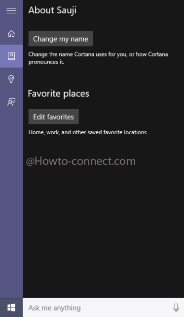 Edit your data that Cortana knows about you in Windows 10