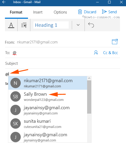 Email Address Suggestions in Mail App Editor on Windows 10 pic 3