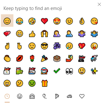Emojis Windows 10 October 2018 Update