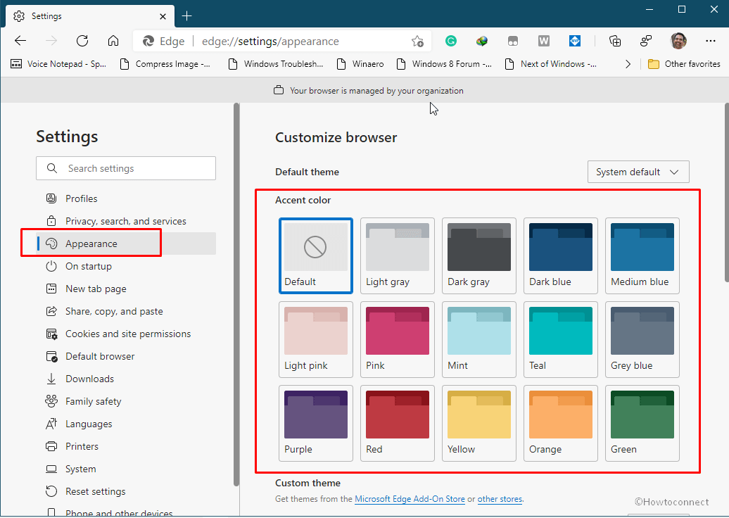 Enable Accent Color in Microsoft Edge