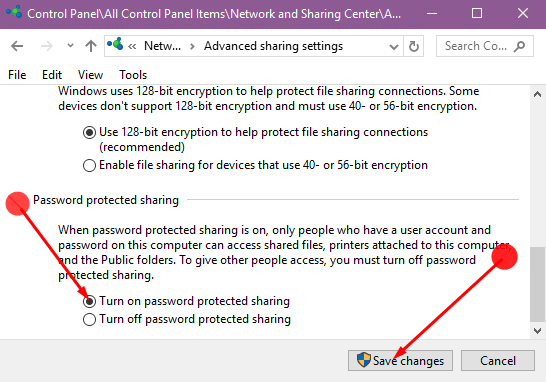 Enable Disable Password Protection Sharing on Windows 10 photo 4