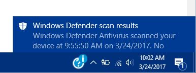 Enable Windows Defender Antivirus Notifications Windows 10 Pics 1