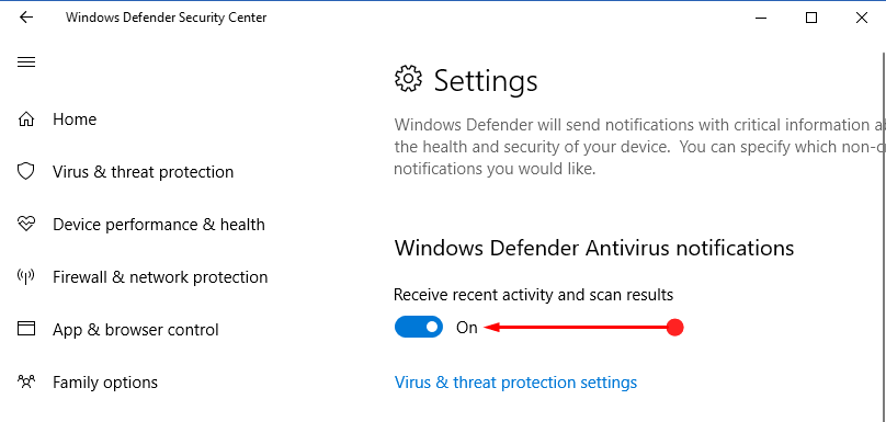 Enable Windows Defender Antivirus Notifications Windows 10 Pics 4