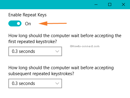 Enable repeat keys toggle