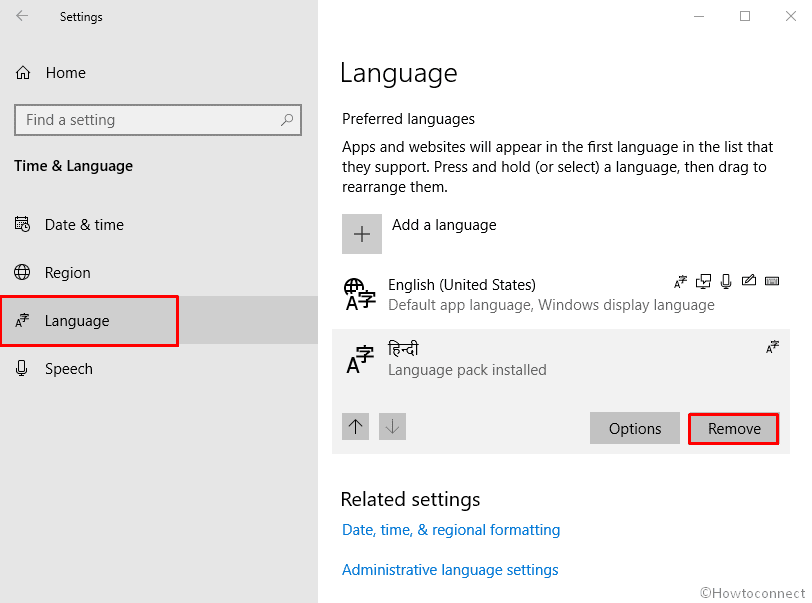 Erasing Additional Language Packages or Keyboards Image 5