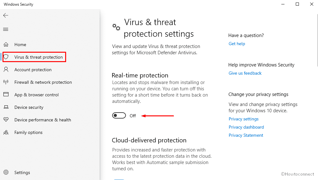 Error 0x800706D9 - Disable Real-time protection temporarily