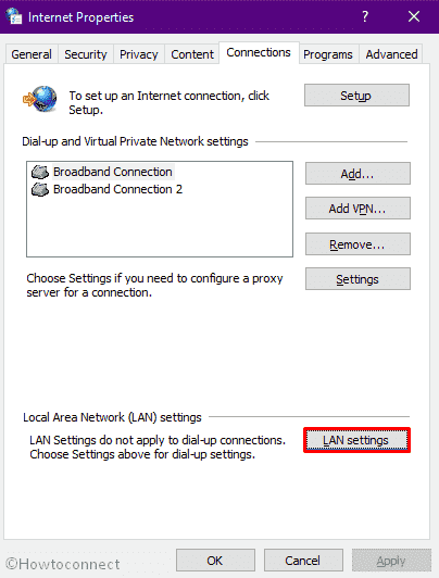 Error 0x800f0986 - click LAN settings