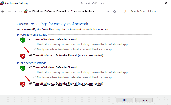 Error 0xc1900223 in Windows 11 or 10 turn off Windows Defender Firewall