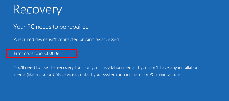 Error Code 0xc000000e Pic 1