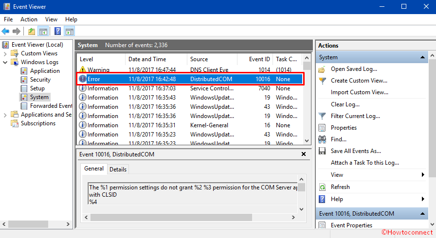 Event ID 10016 DistributedCOM Windows 10 Error Image 1