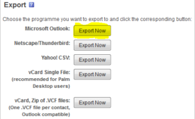export yahoo mail contacts