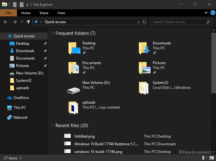 File Explorer Dark theme Windows 10 October 2018 Update