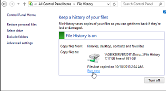 windows_file history windows 8 File History