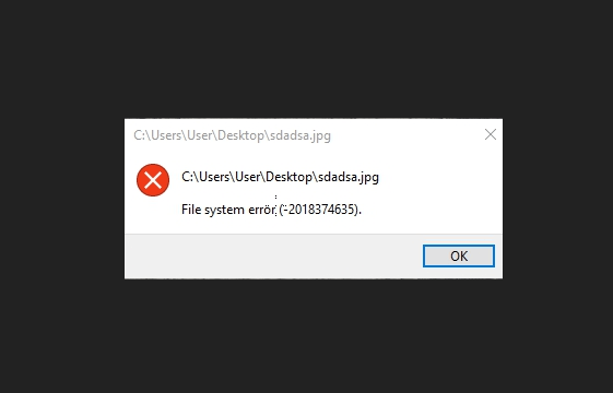 File System error (-2018374635)