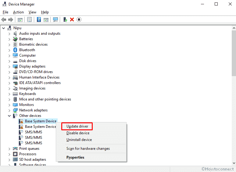 windows 10 base system device driver
