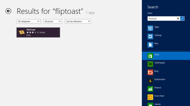 fliptoast on windows 8 Store image