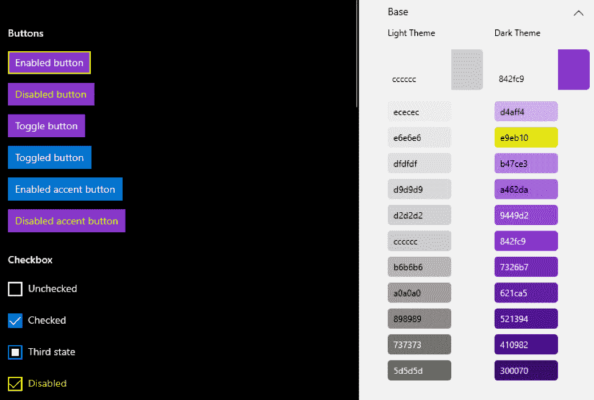 Fluent XAML Theme Editor Preview Details