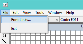 Font Links in File menu Font Links in File menu