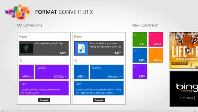 format converter x app choose format