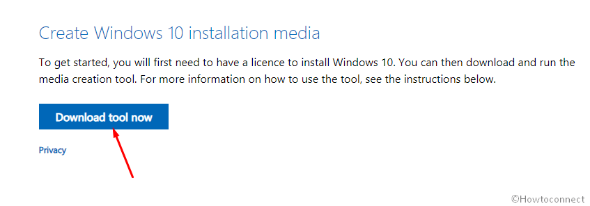 Free Upgrade to Windows 10 from Windows 7 and 8 Right Now media creation tool button