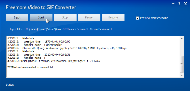 freemore video to gif converter software main interface