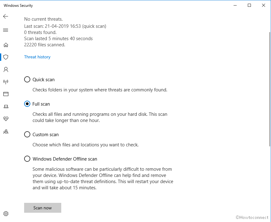 Full scan windows security