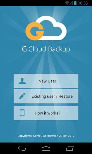 GCloud backup app for Android